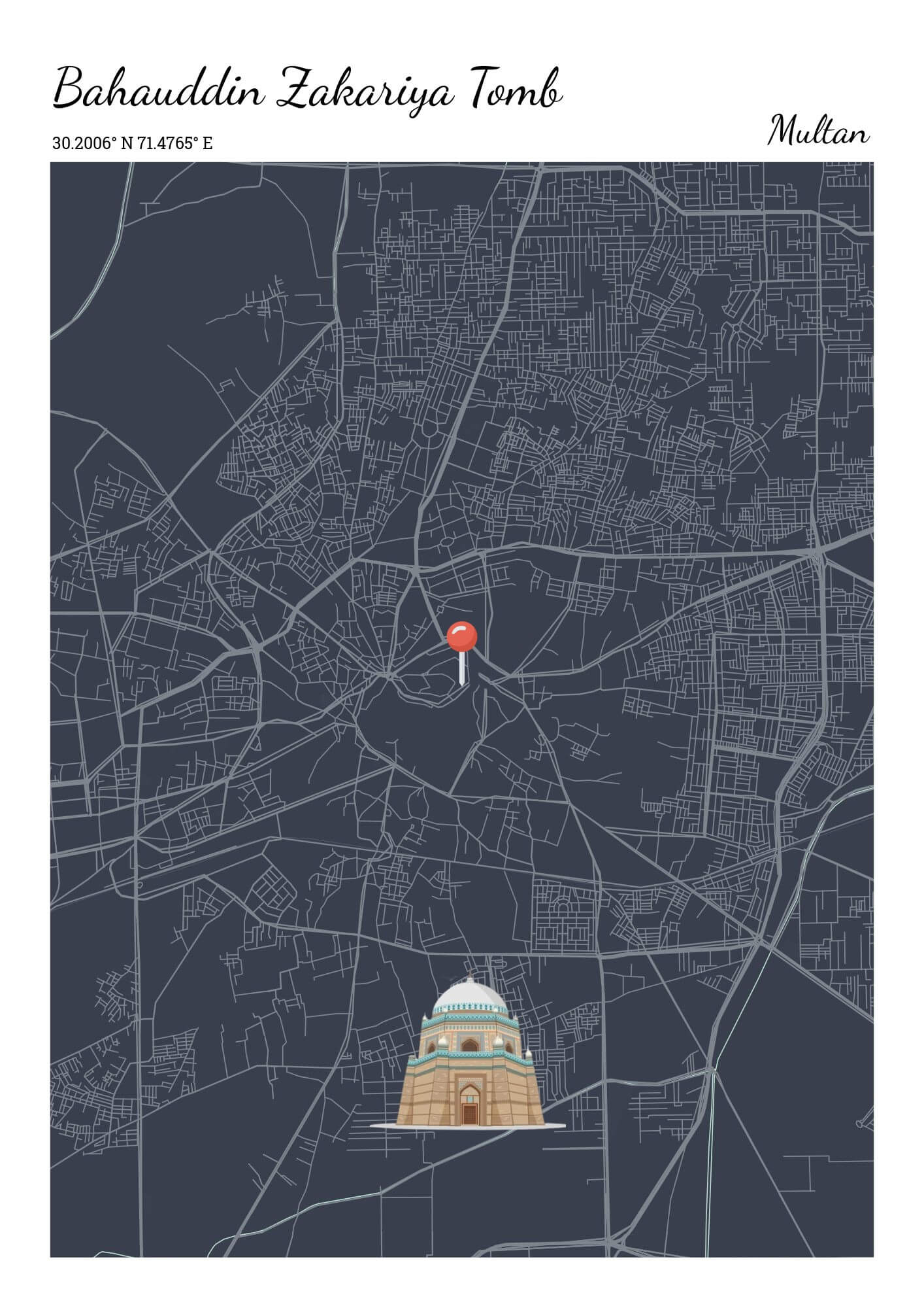 City Map Poster Multan (Customizable)
