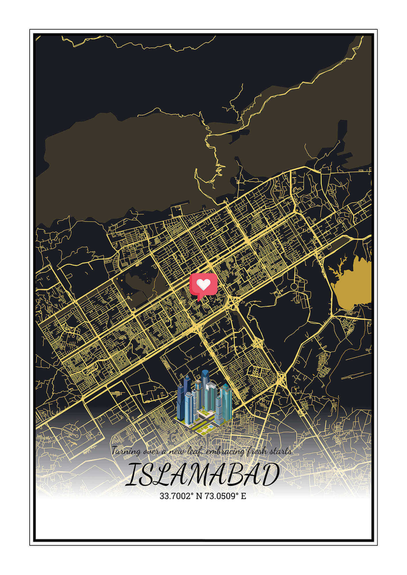 City Map Poster Islamabad (Customizable)
