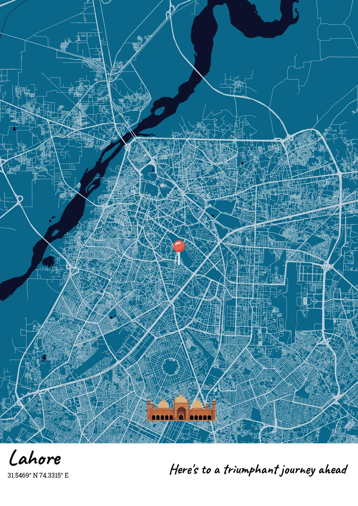 City Map Poster Lahore (Customizable)