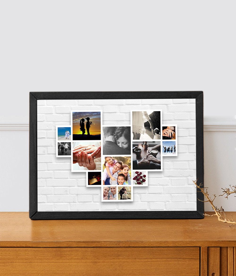 Heart Photo Collage Frame (Customizable)