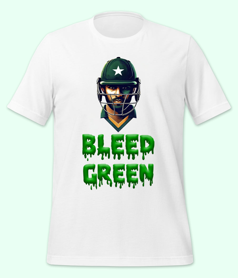 Custom Bleed Green Cricket Shirt with Customized Player Name