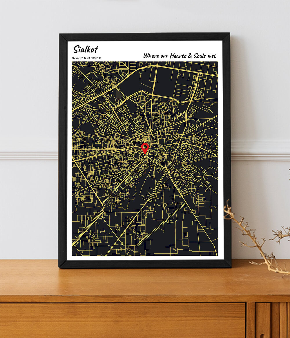 City Map Poster Sialkot (Customizable)