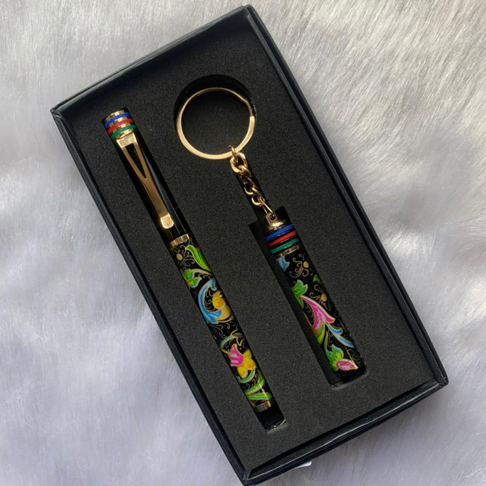 SKY FLOWER PEN & KEYRING SET