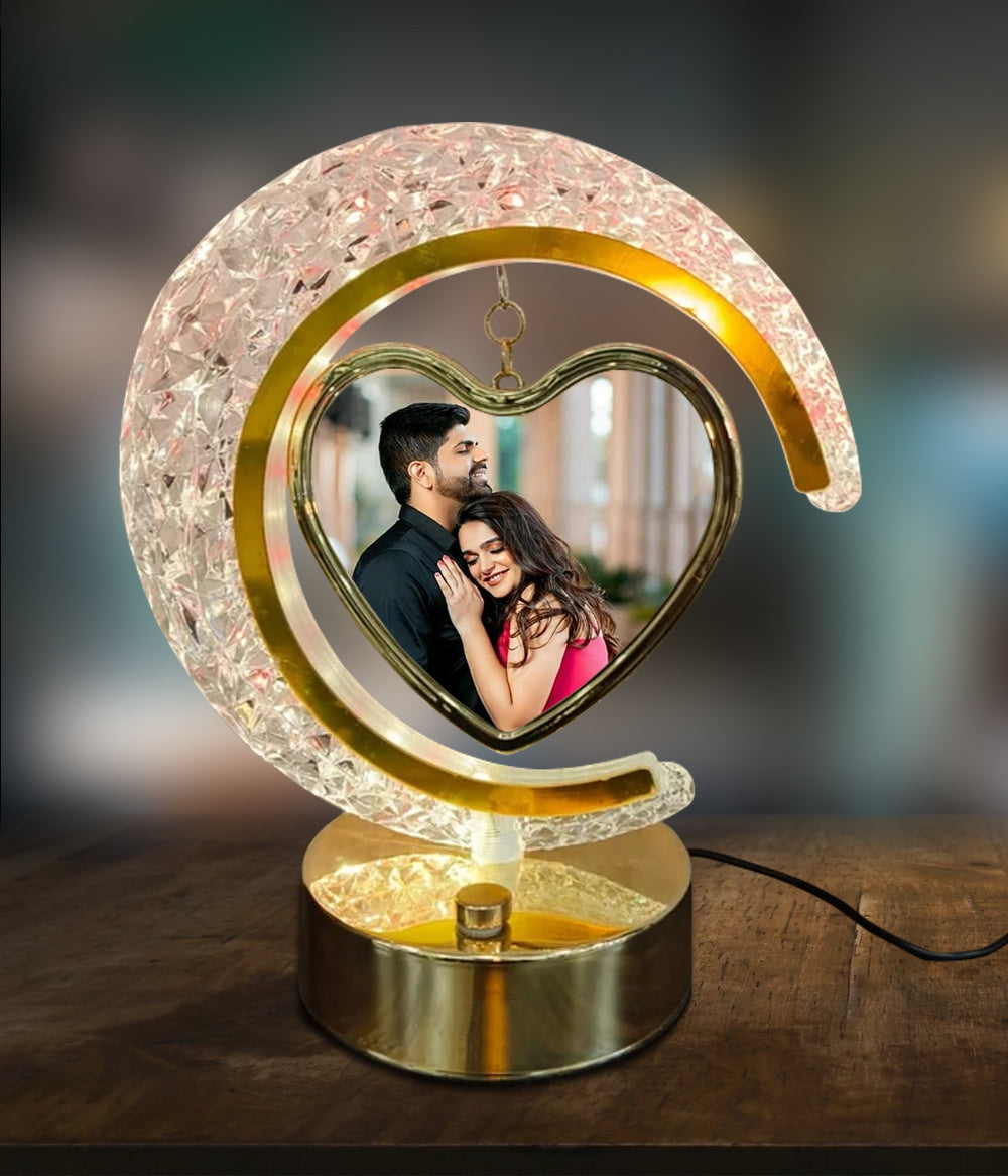 Custom Moon Heart Shaped Lamp with photo print