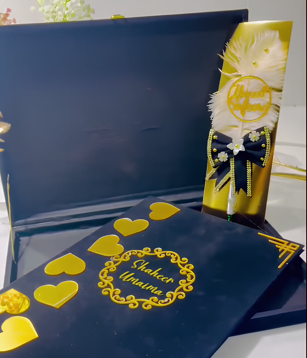 Customized  Nikah Velvet Book Kit with Nikkah Pen and Velvet Box