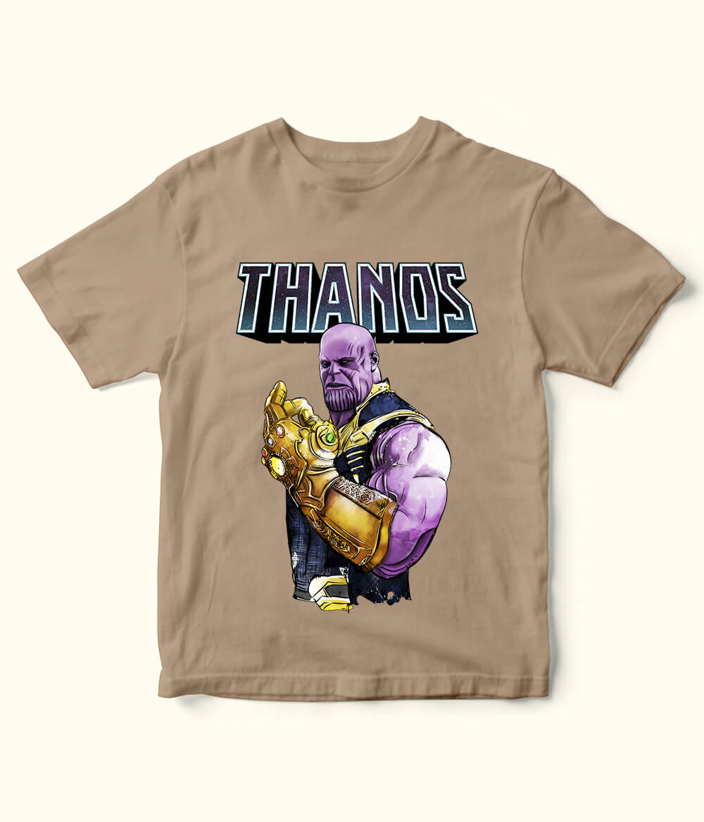 Thanos Printed T-Shirt for Boys – Premium Fabric & Bold Marvel Style