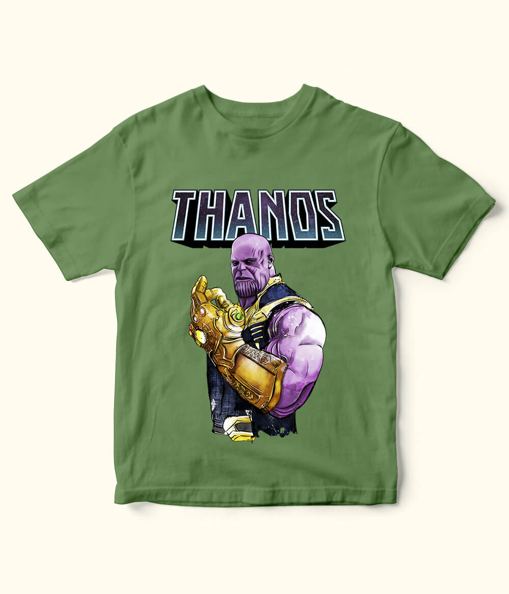 Thanos Printed T-Shirt for Boys – Premium Fabric & Bold Marvel Style