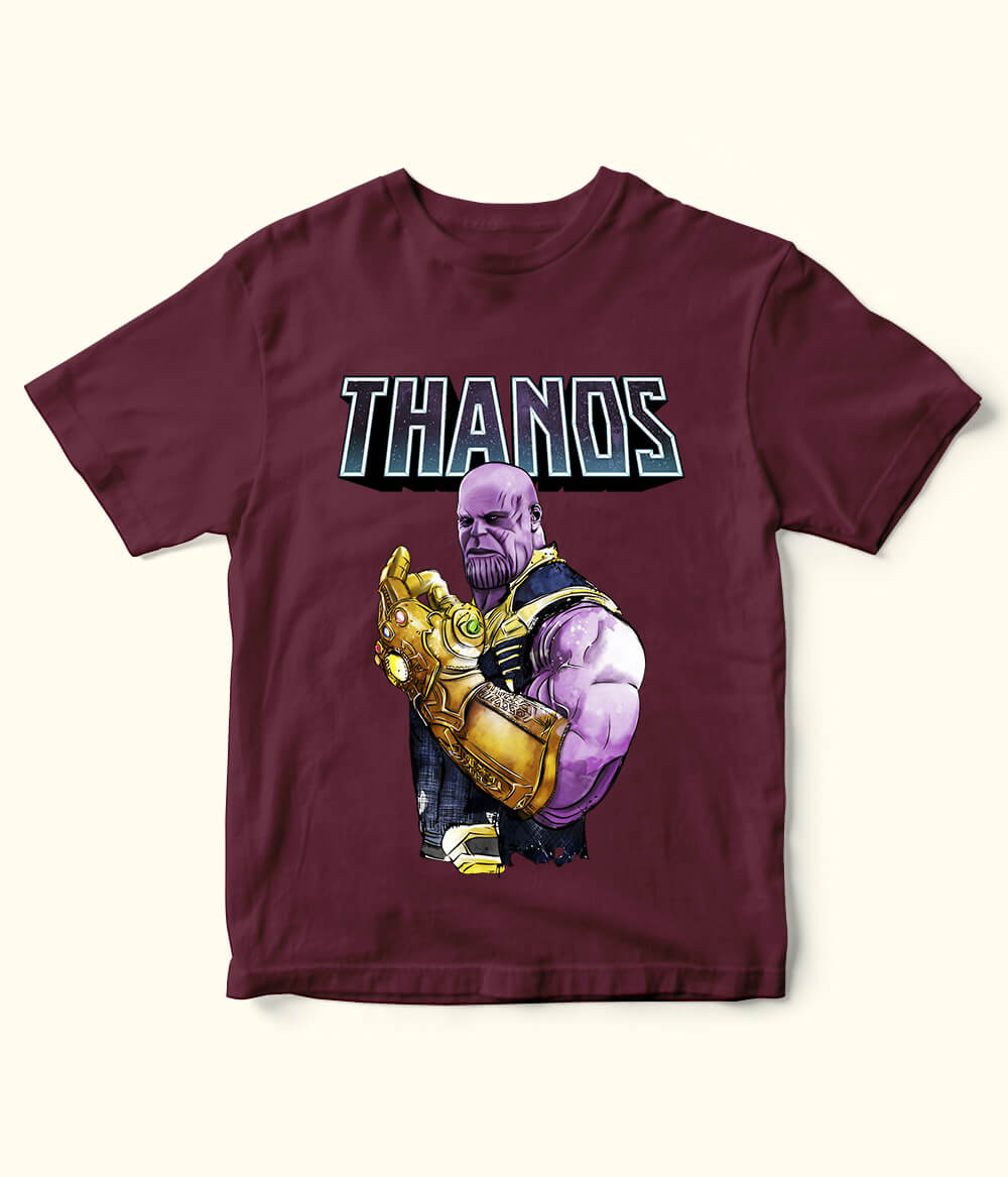 Thanos Printed T-Shirt for Boys – Premium Fabric & Bold Marvel Style