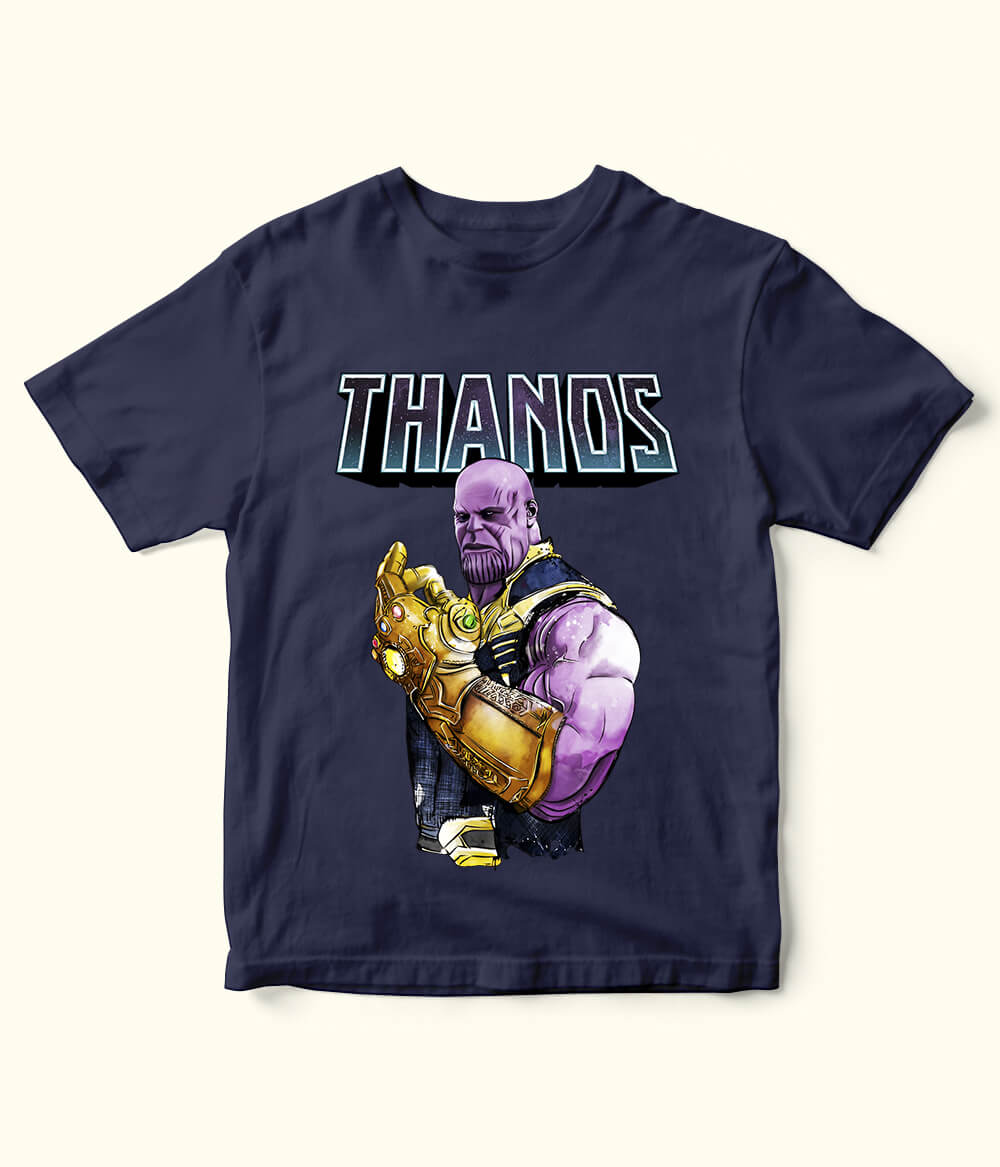 Thanos Printed T-Shirt for Boys – Premium Fabric & Bold Marvel Style