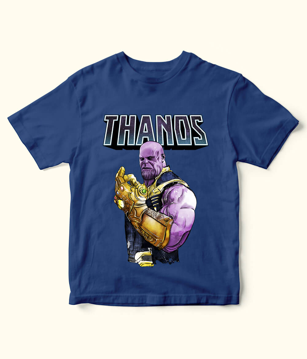 Thanos Printed T-Shirt for Boys – Premium Fabric & Bold Marvel Style