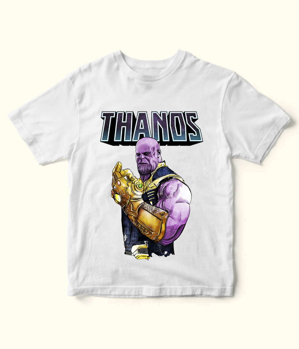 Thanos Printed T-Shirt for Boys – Premium Fabric & Bold Marvel Style