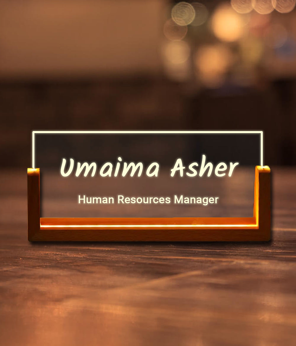 Custom Office Table Name Lamp