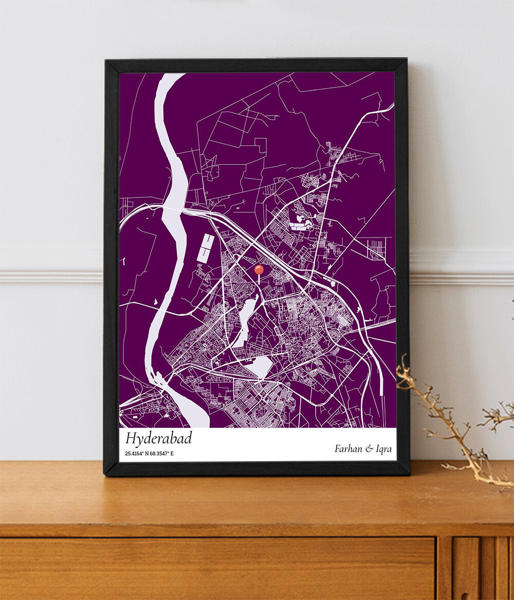 City Map Poster Hyderabad (Customizable)